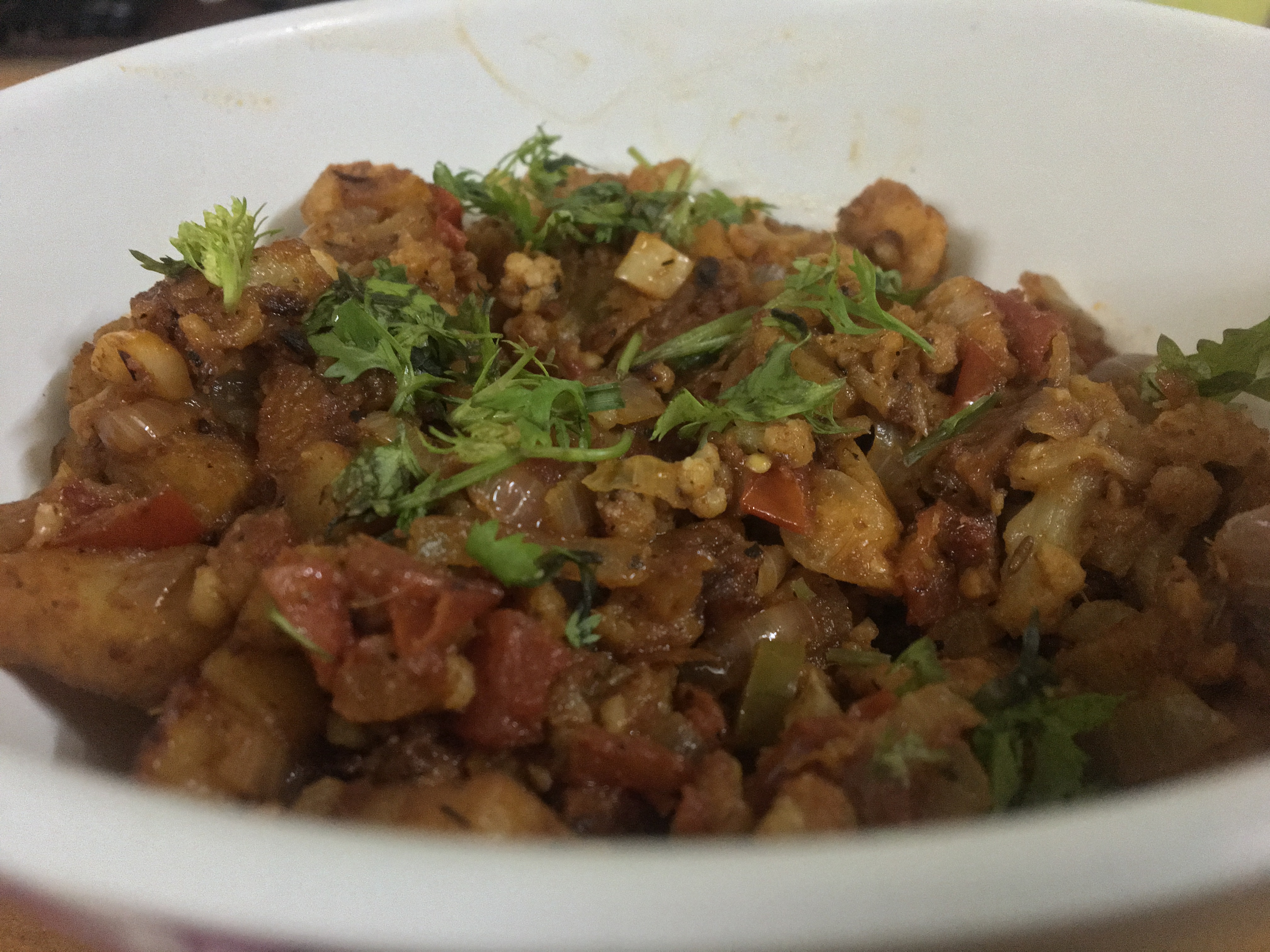 Indian Potatoes and Cauliflower (Aloo Gobi)