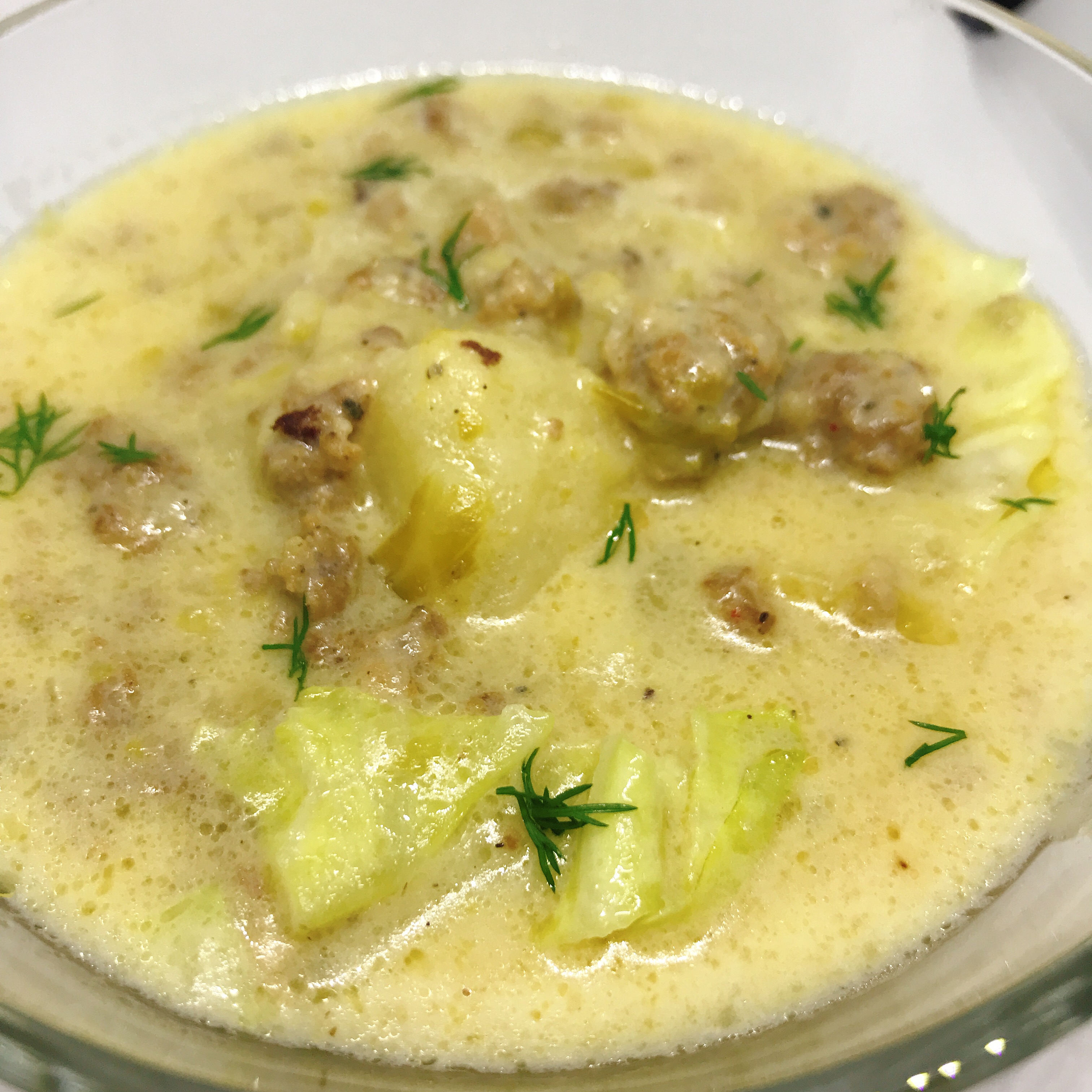 Instant Pot® Creamy Cabbage Sausage Soup