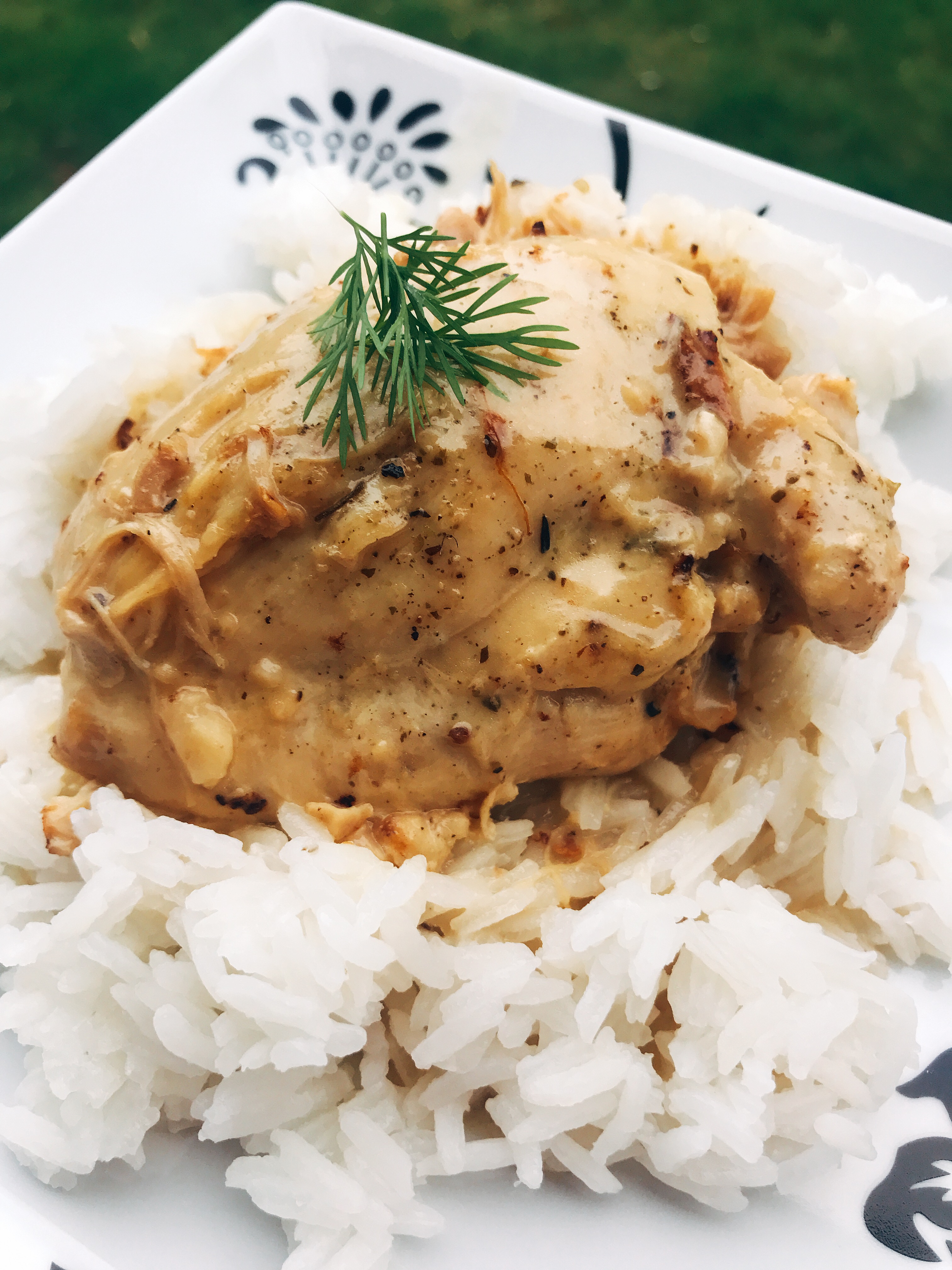 Instant Pot® Lemon-Garlic Chicken Thighs with Rice