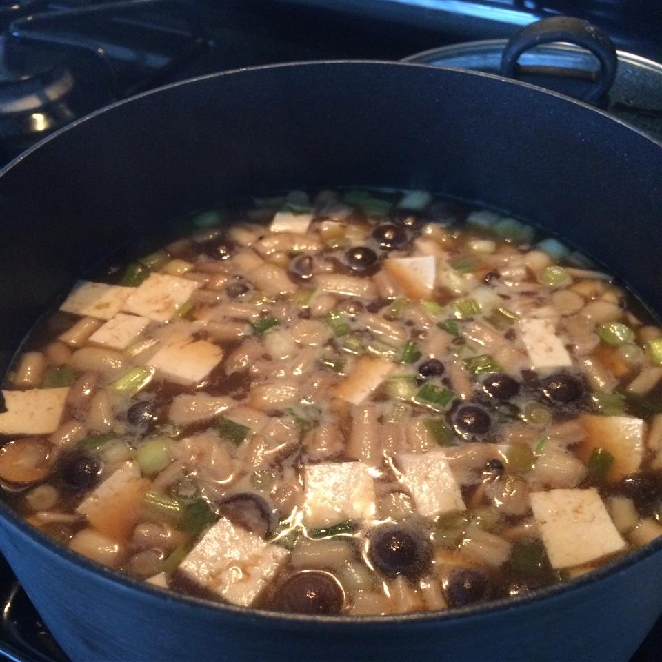 Japanese Soup with Tofu and Mushrooms