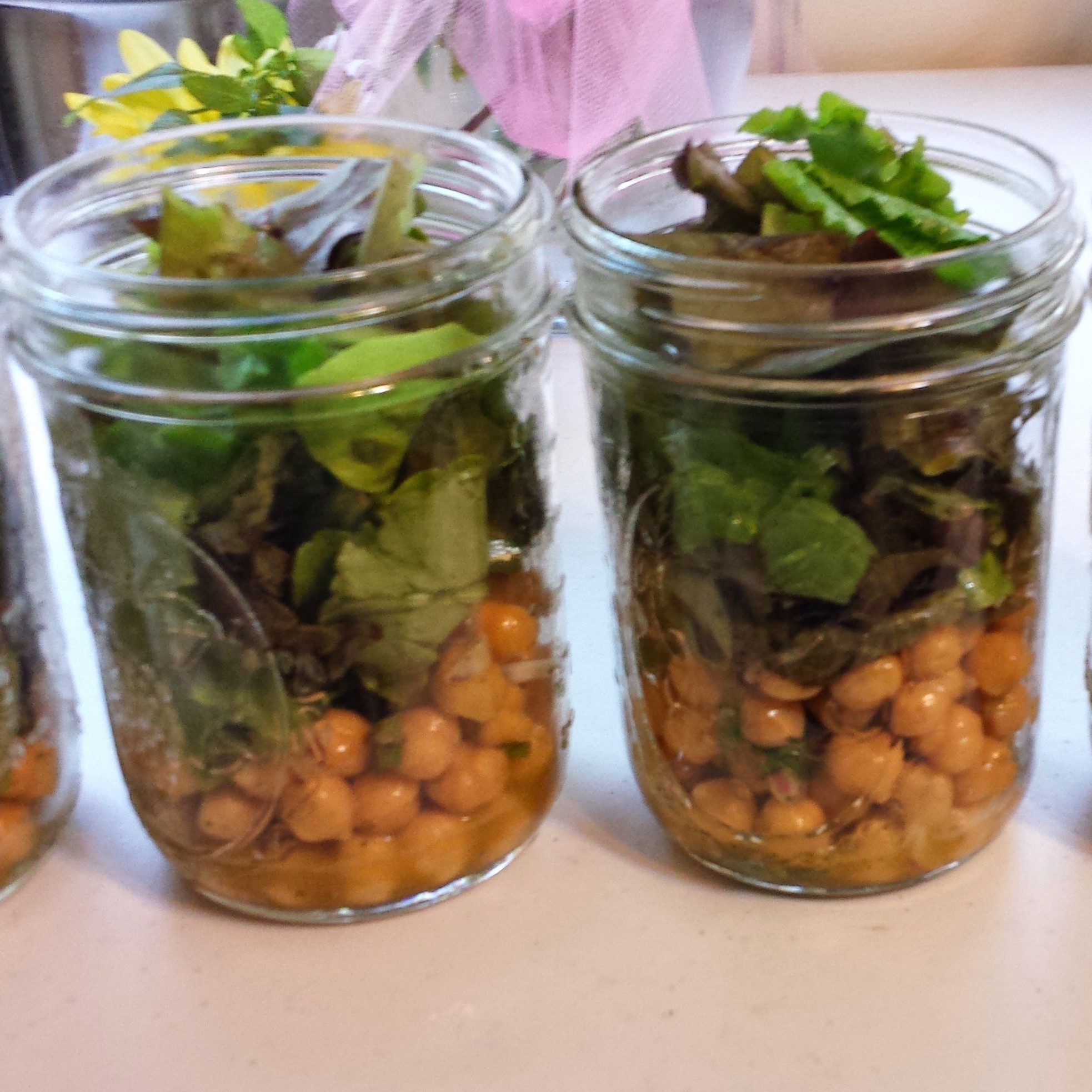 Kale Salad with Chickpeas in a Jar