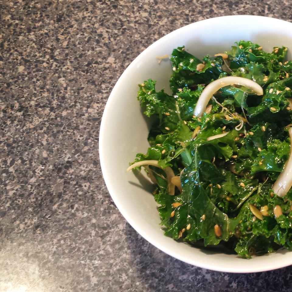 Kale Salad with Sprouts and Seeds
