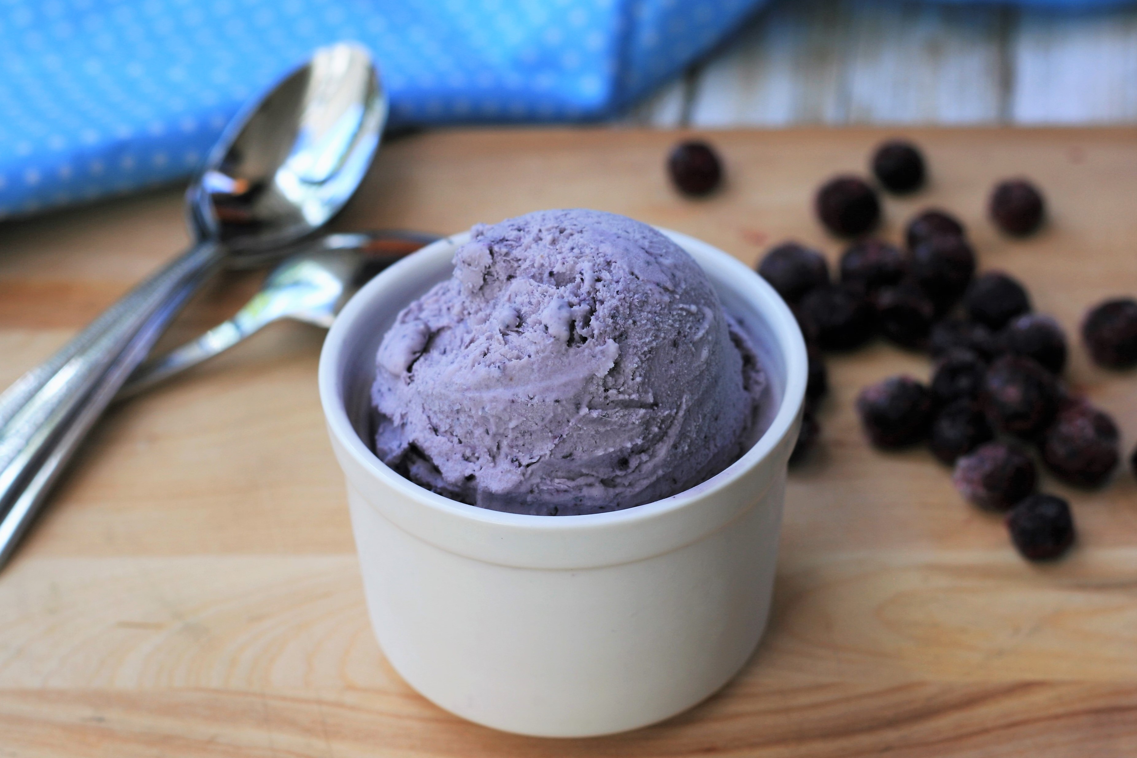 Keto No-Churn Blueberry-Maple Ice Cream