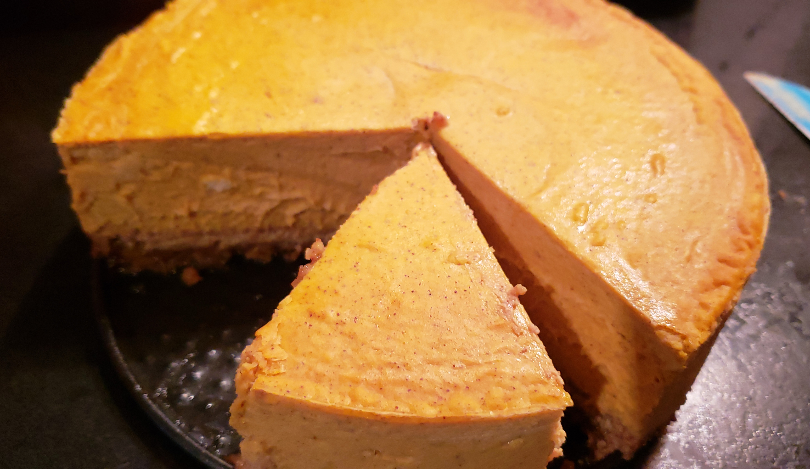 Keto Pumpkin Cheesecake with Almond Pecan Crust
