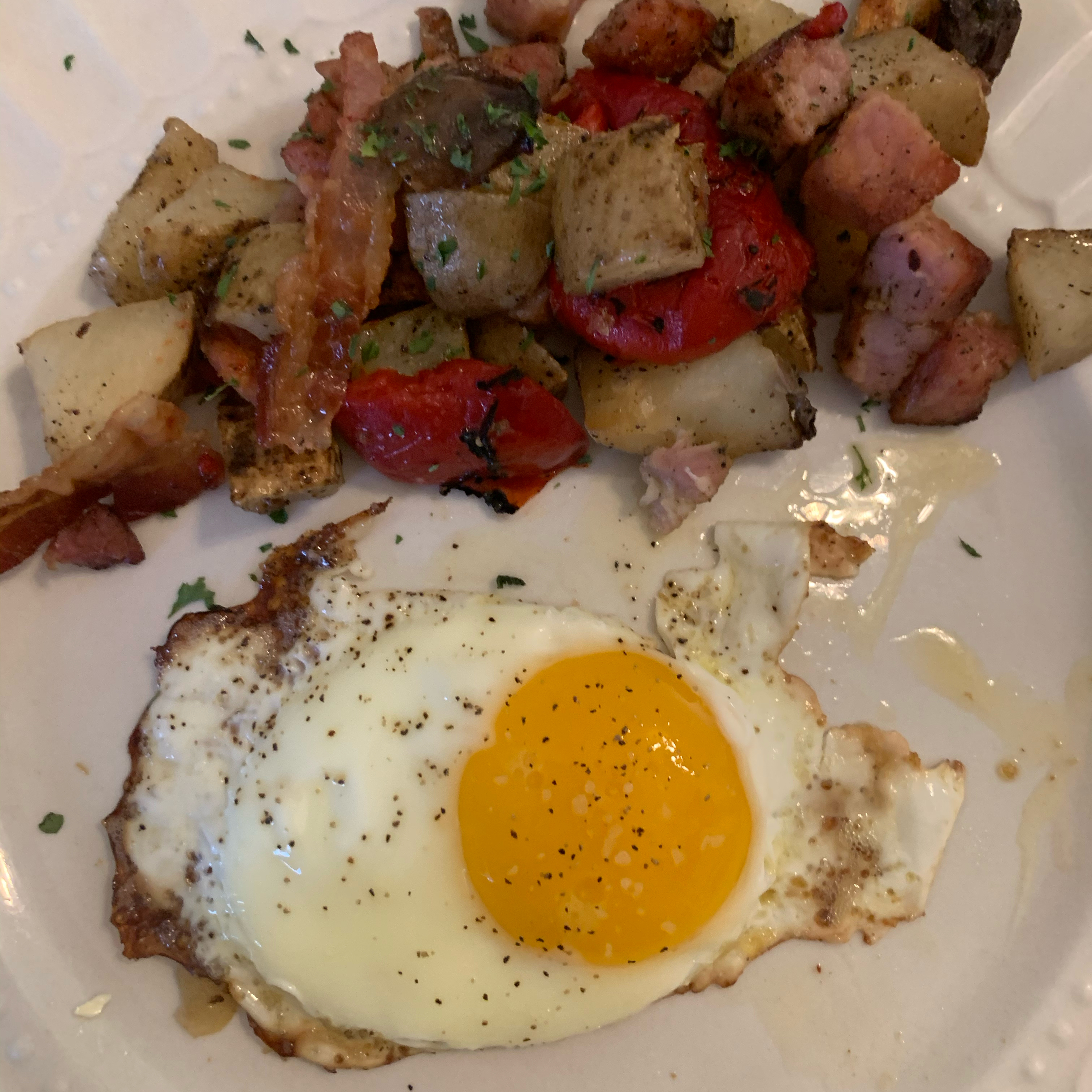 Leftover Ham and Bacon Hash