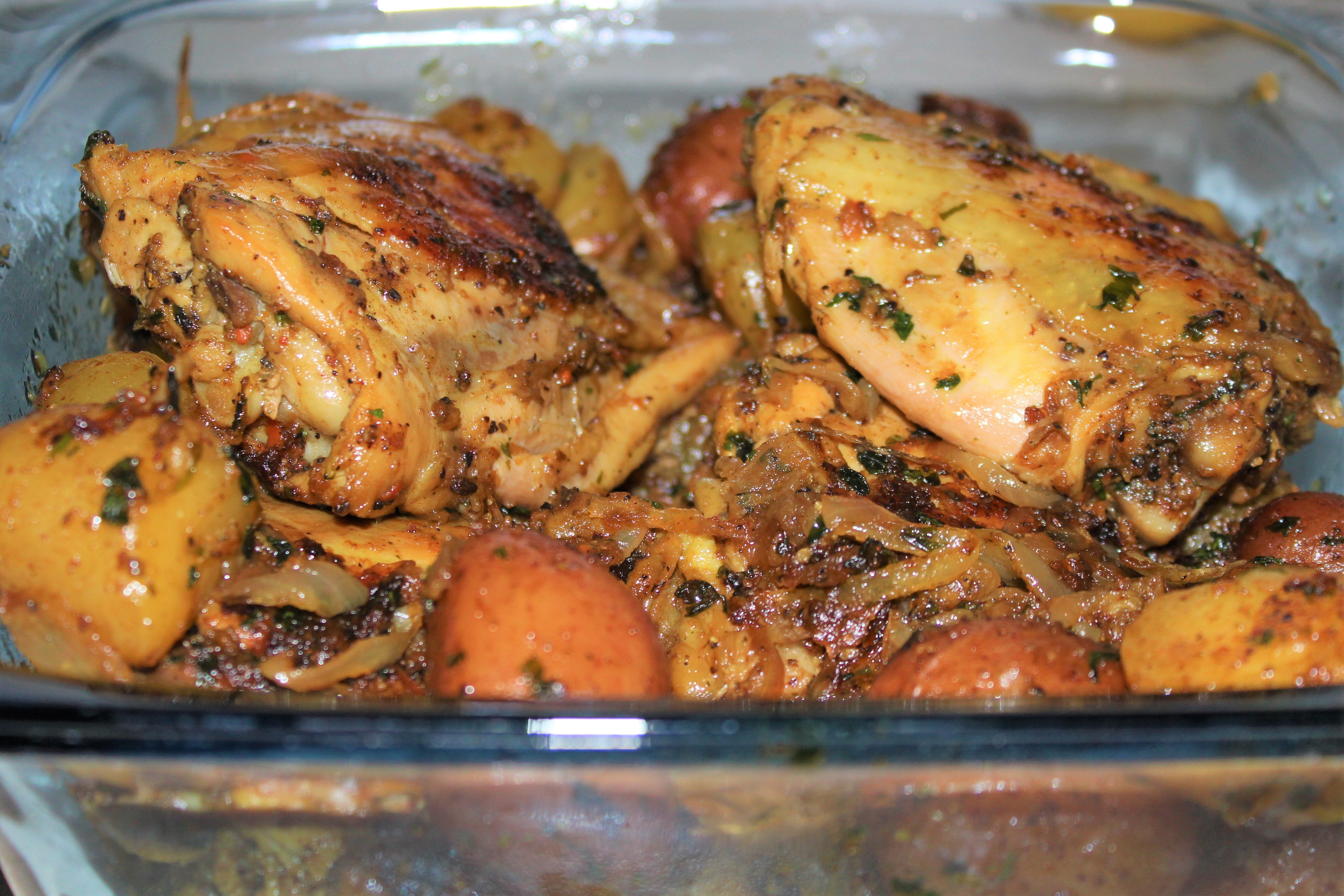 Lemon and Herb-Roasted Chicken and Potatoes
