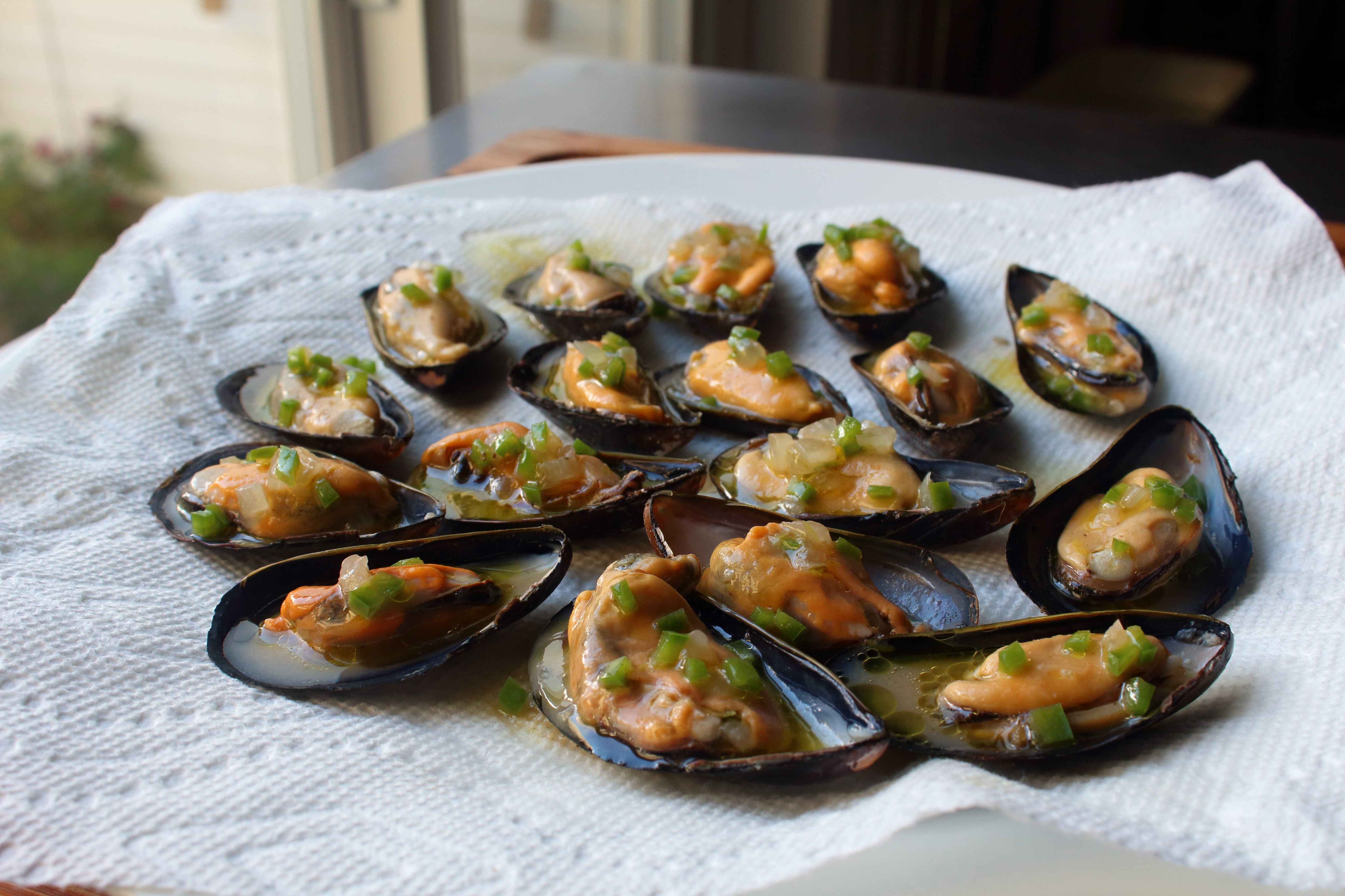 Lemon Jalapeno Marinated Mussels