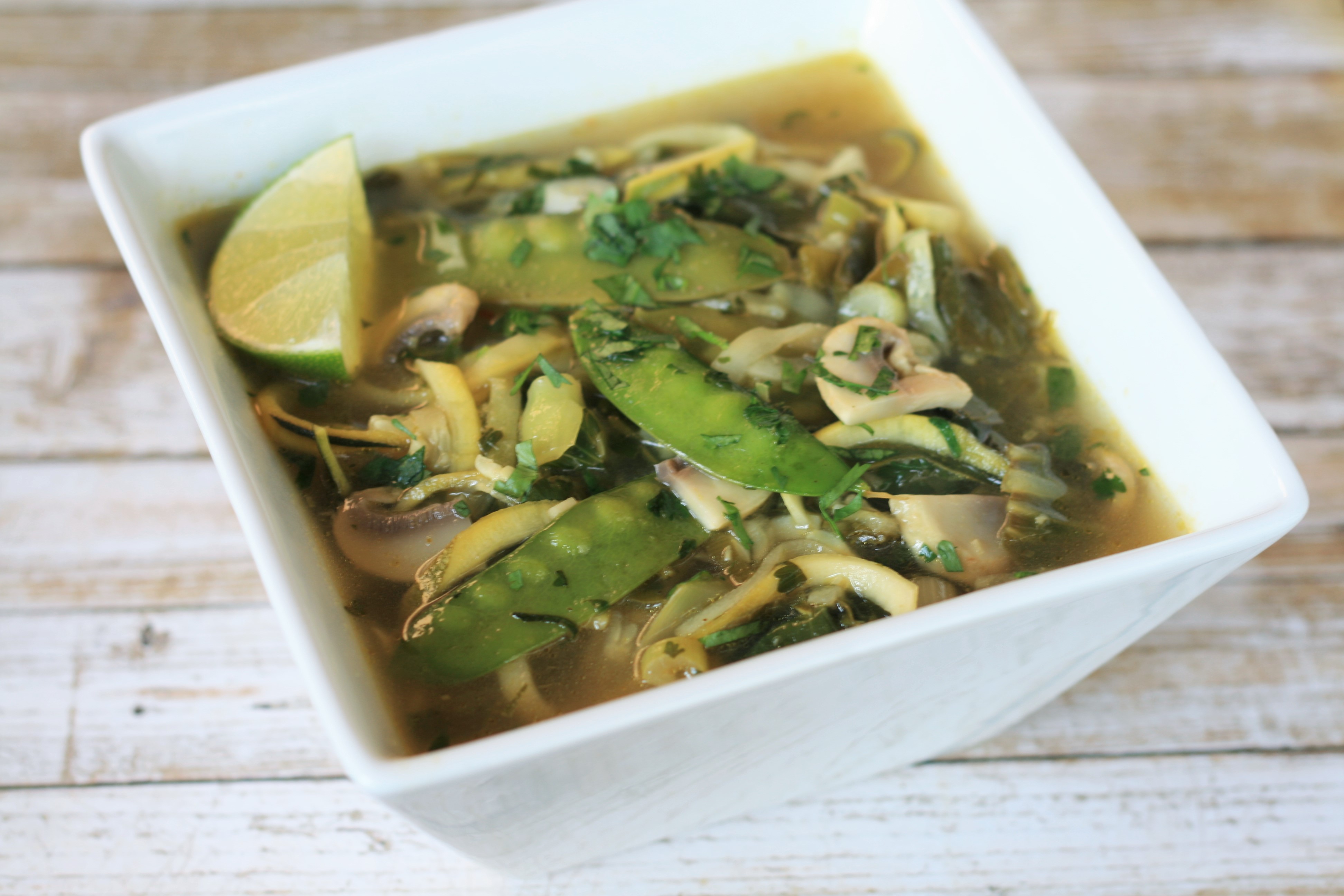 Lemongrass Coconut Curry Soup with Zucchini Noodles