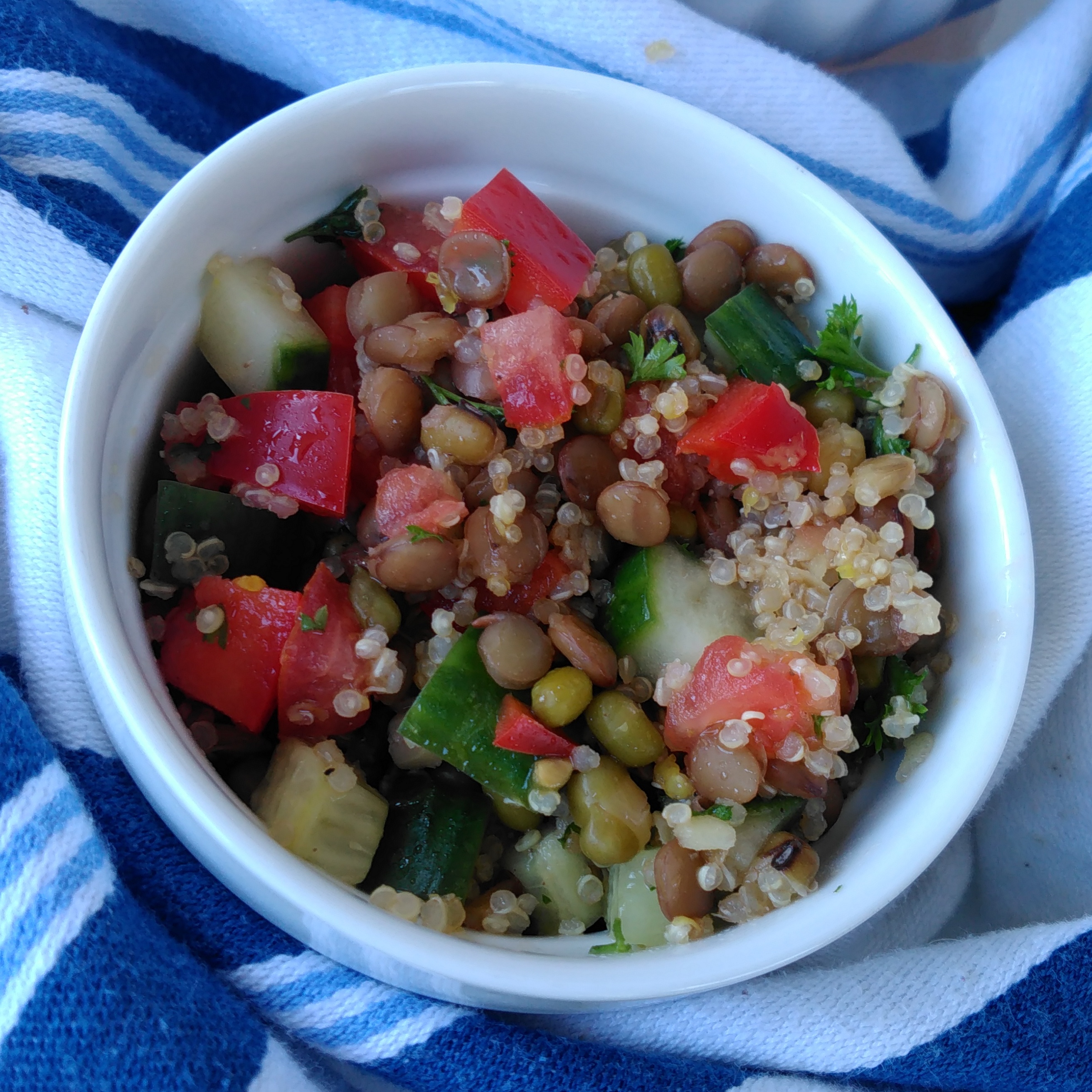 Lentil, Quinoa, and Mung Bean Salad