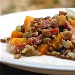 Lentils with Vegetables and Bacon