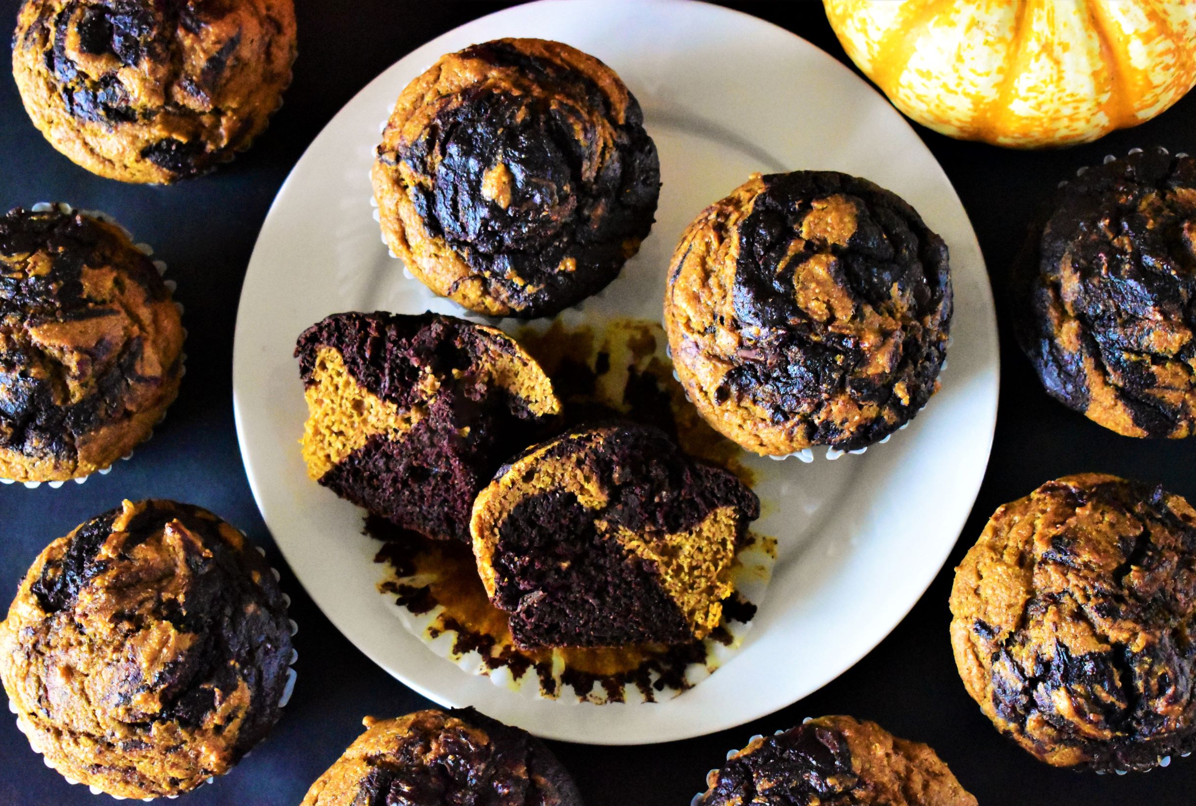 Marbled Chocolate-Pumpkin Muffins