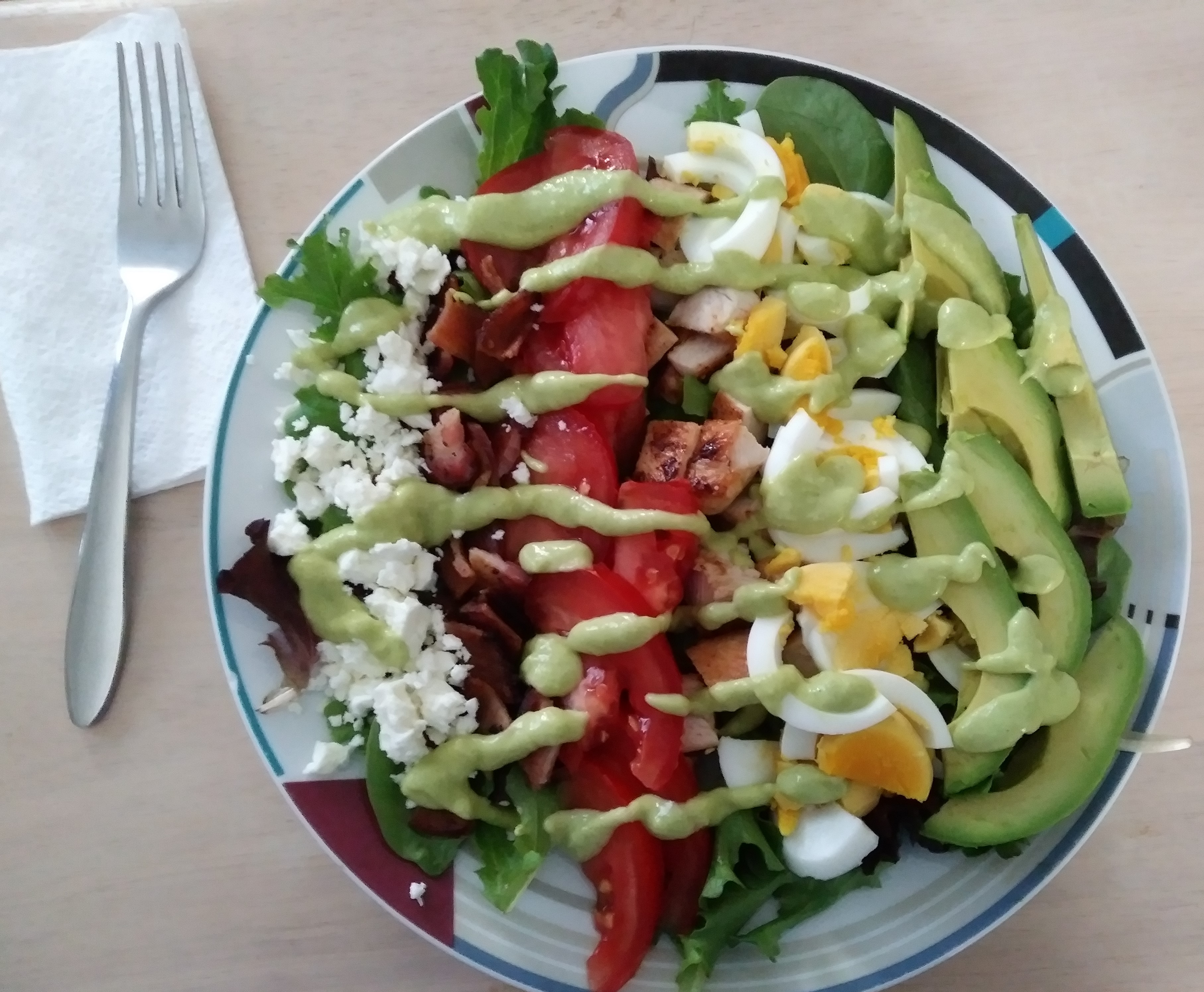 Mini Cobb Salad with Avocado Dressing