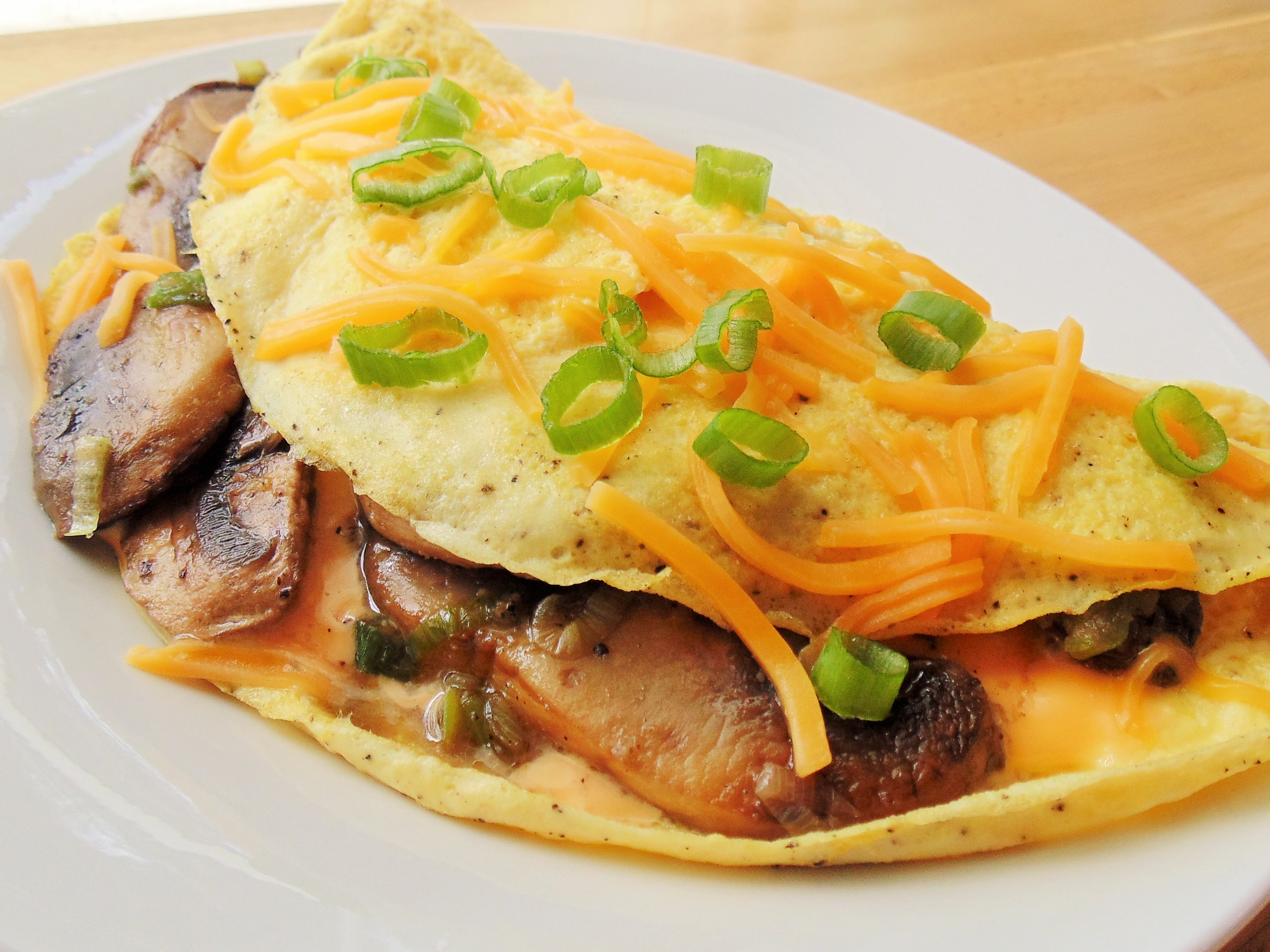 Mushroom, Scallion, and Cheese Omelet