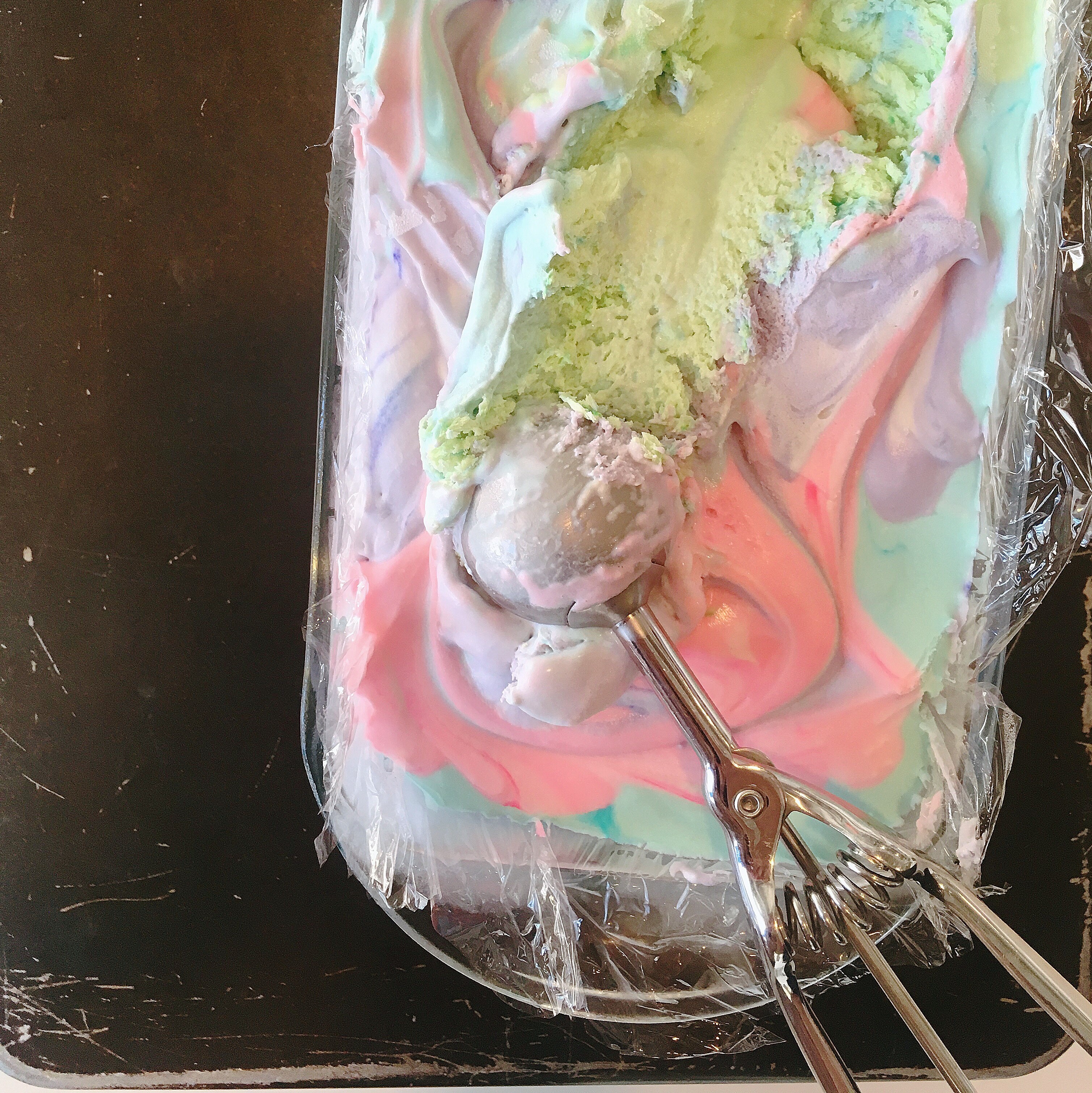 No-Churn Rainbow Mermaid Ice Cream