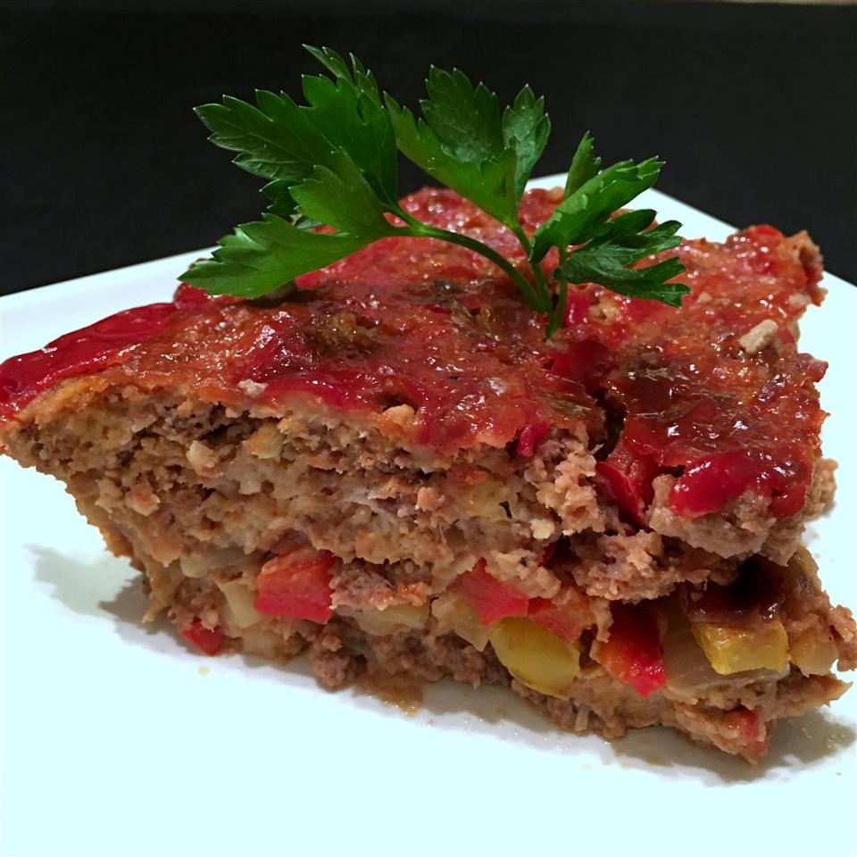 Onion- and Pepper-Stuffed Meatloaf