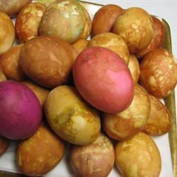 Onion Skin Colored Eggs