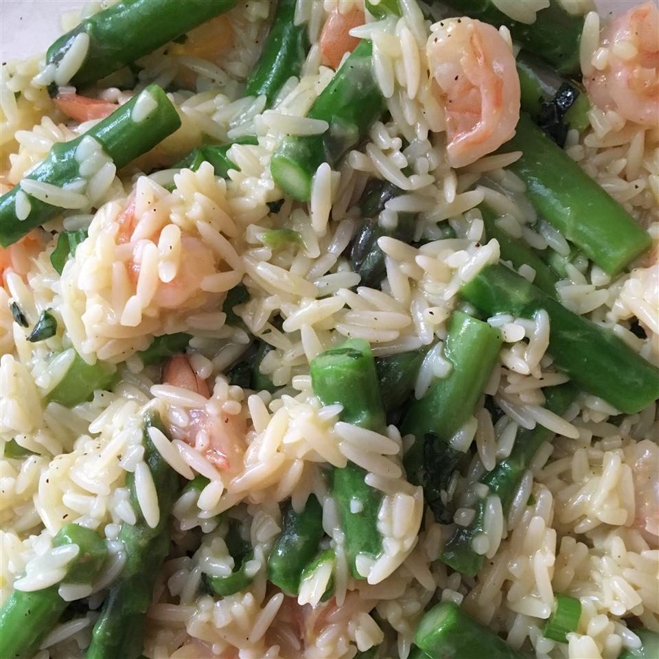 Orzo and Shrimp Salad with Asparagus
