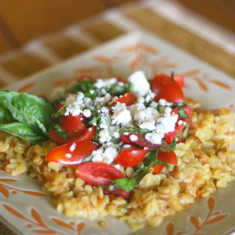 Orzo with Tomatoes, Basil, and Gorgonzola