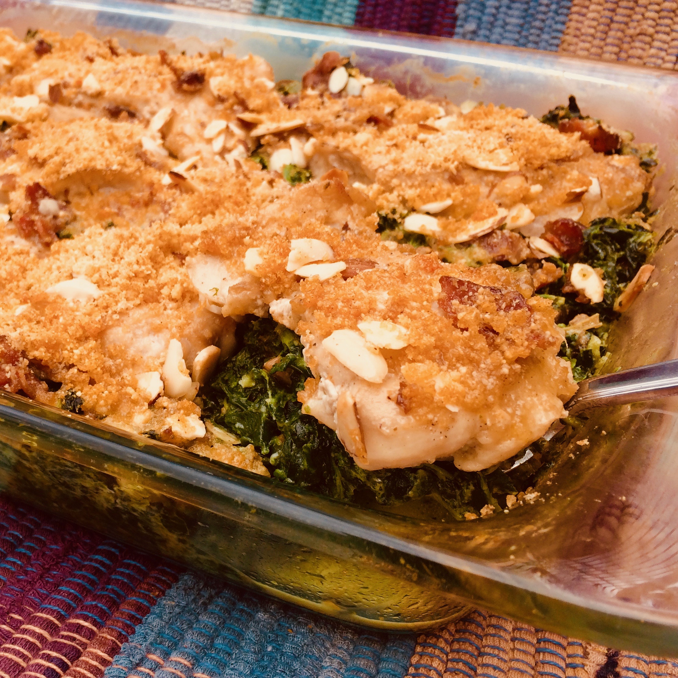 Oven-Baked Keto Chicken Thighs with Creamed Spinach and Mushrooms