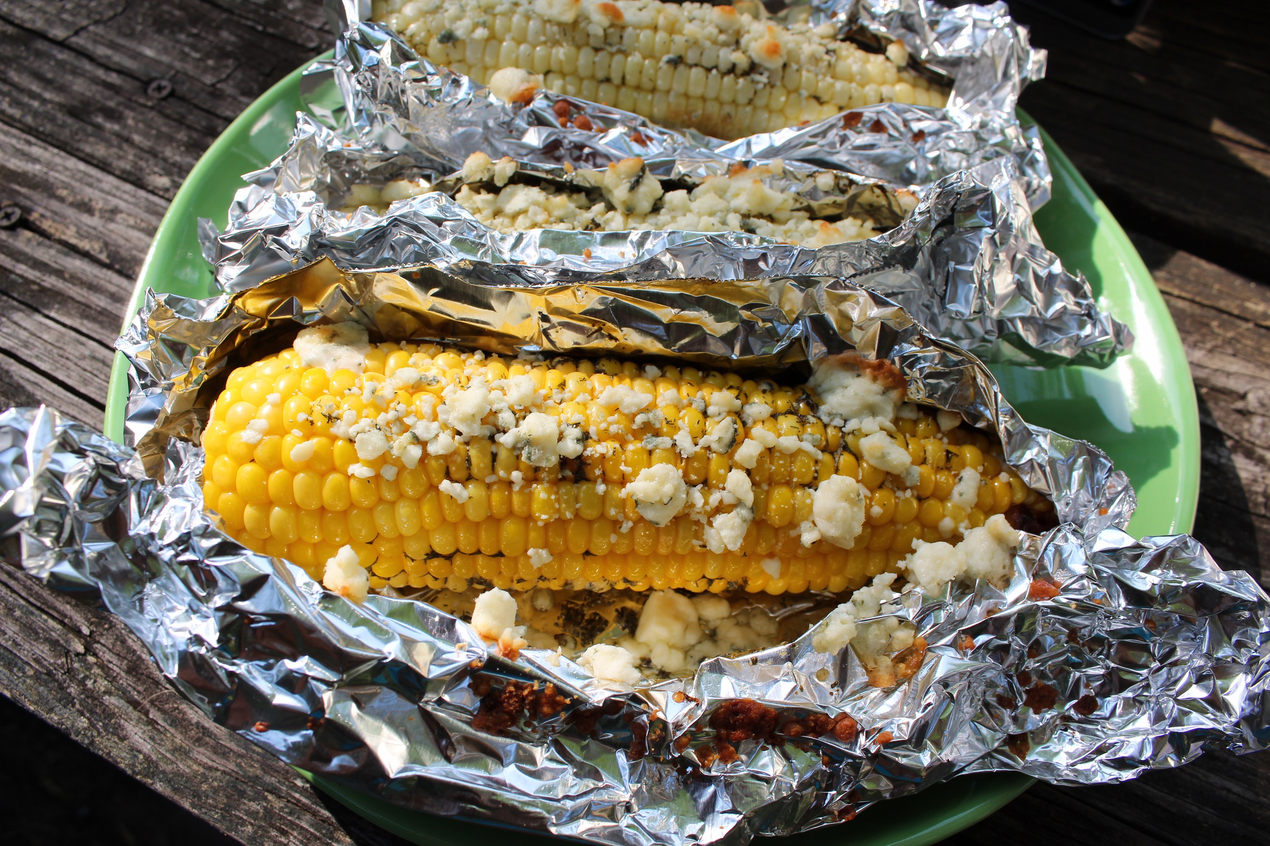 Oven-Roasted Corn on the Cob with Blue Cheese
