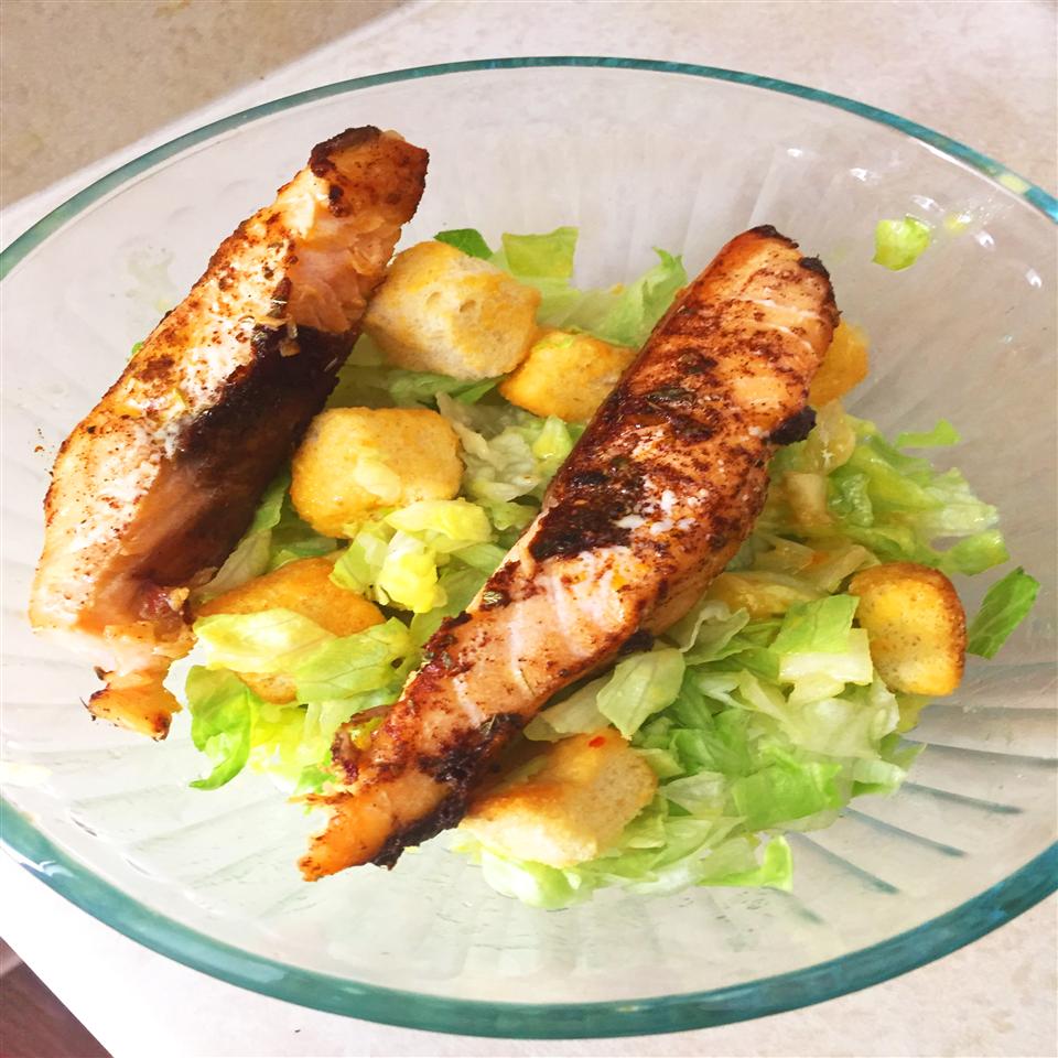 Oven-Roasted Italian Salmon with Caesar Salad