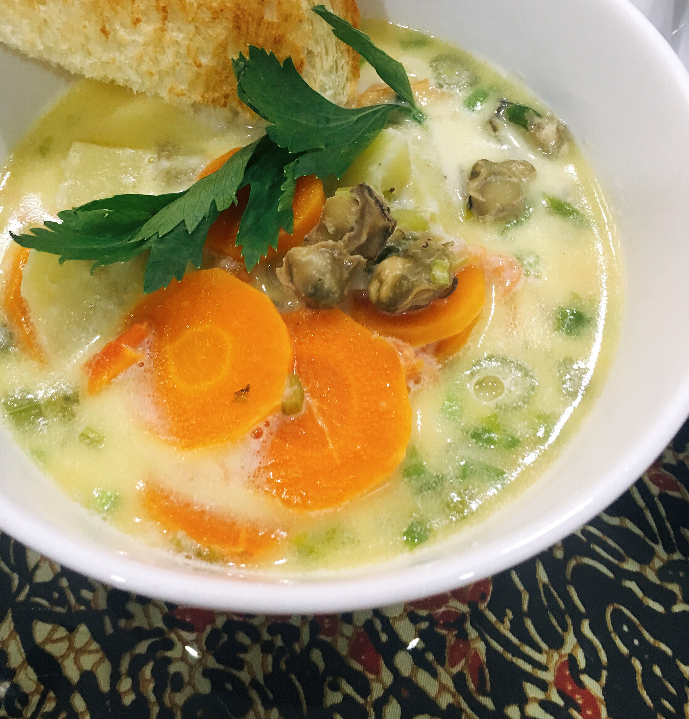 Oyster Stew with Evaporated Milk