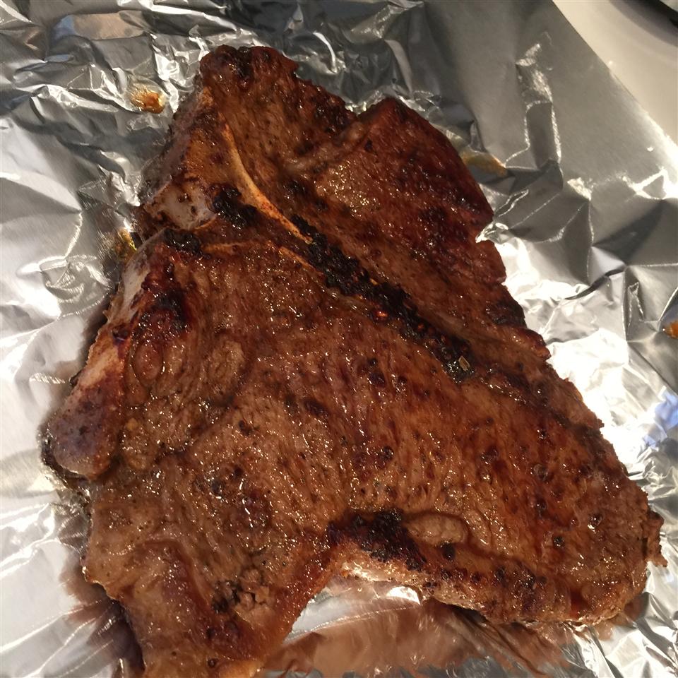 Pan-Seared T-Bone for Two with Rosemary Mustard Sauce