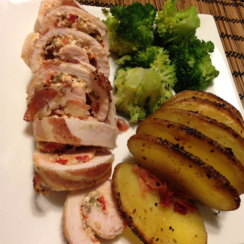 Pancetta Wrapped Stuffed Chicken Breasts