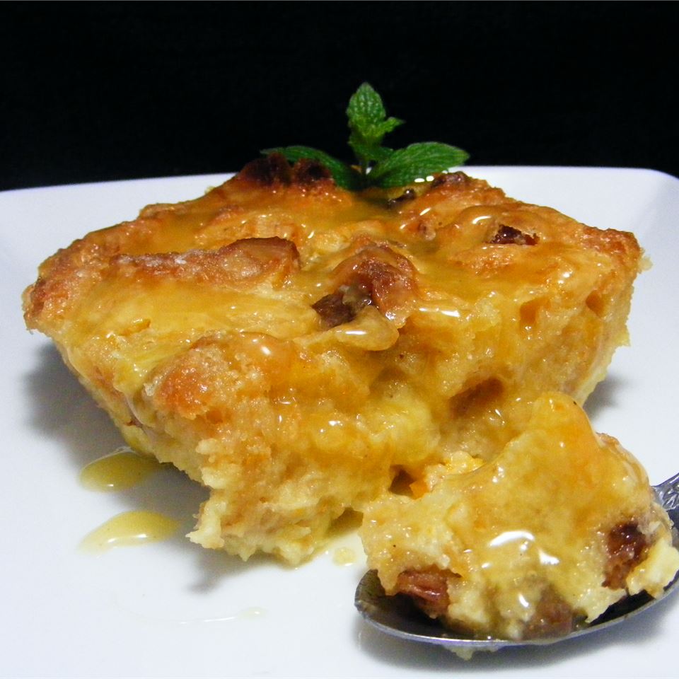 Panettone Bread Pudding with Spiced Orange Sauce