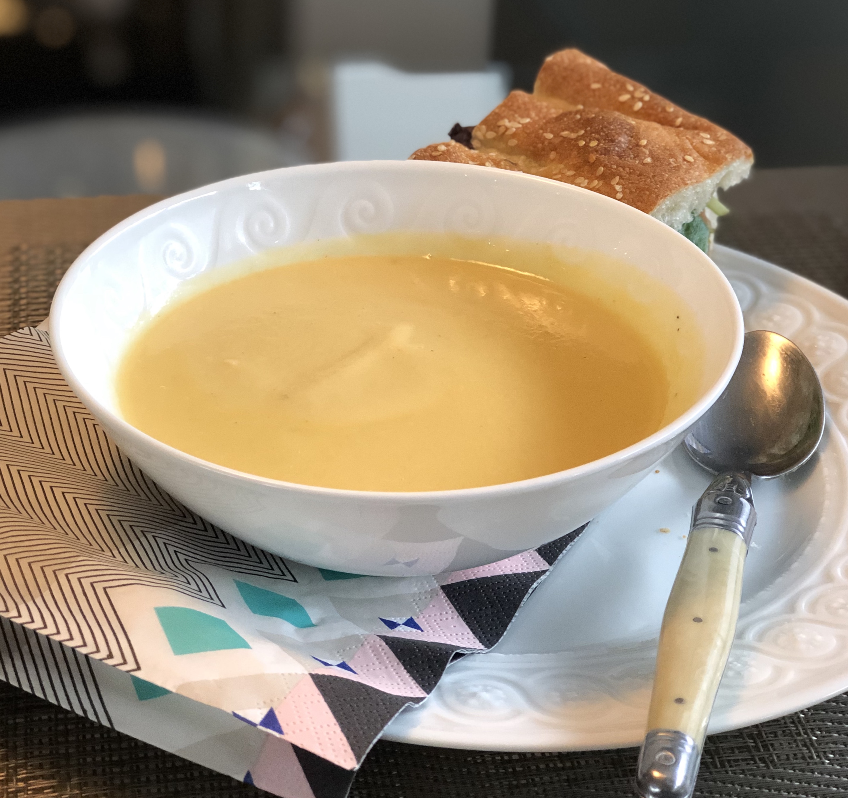 Parsnip and Japanese Sweet Potato Soup