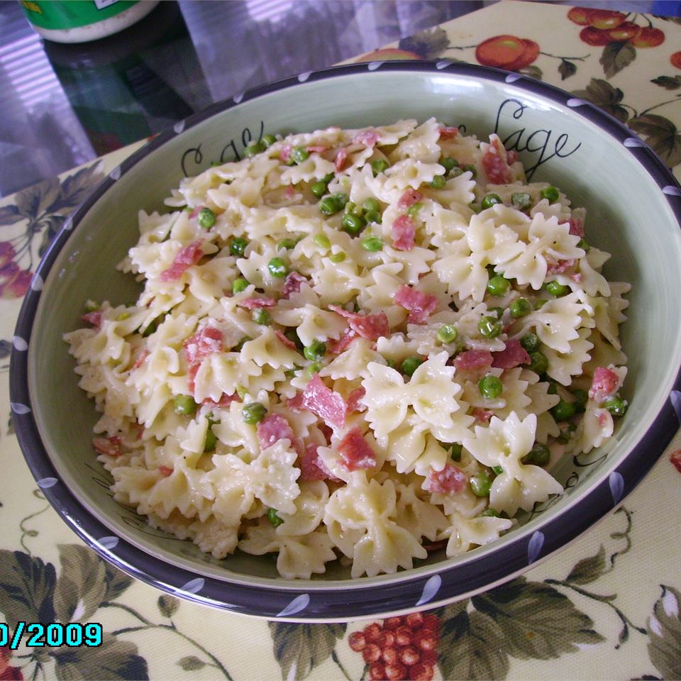 Pasta with Salami and Peas