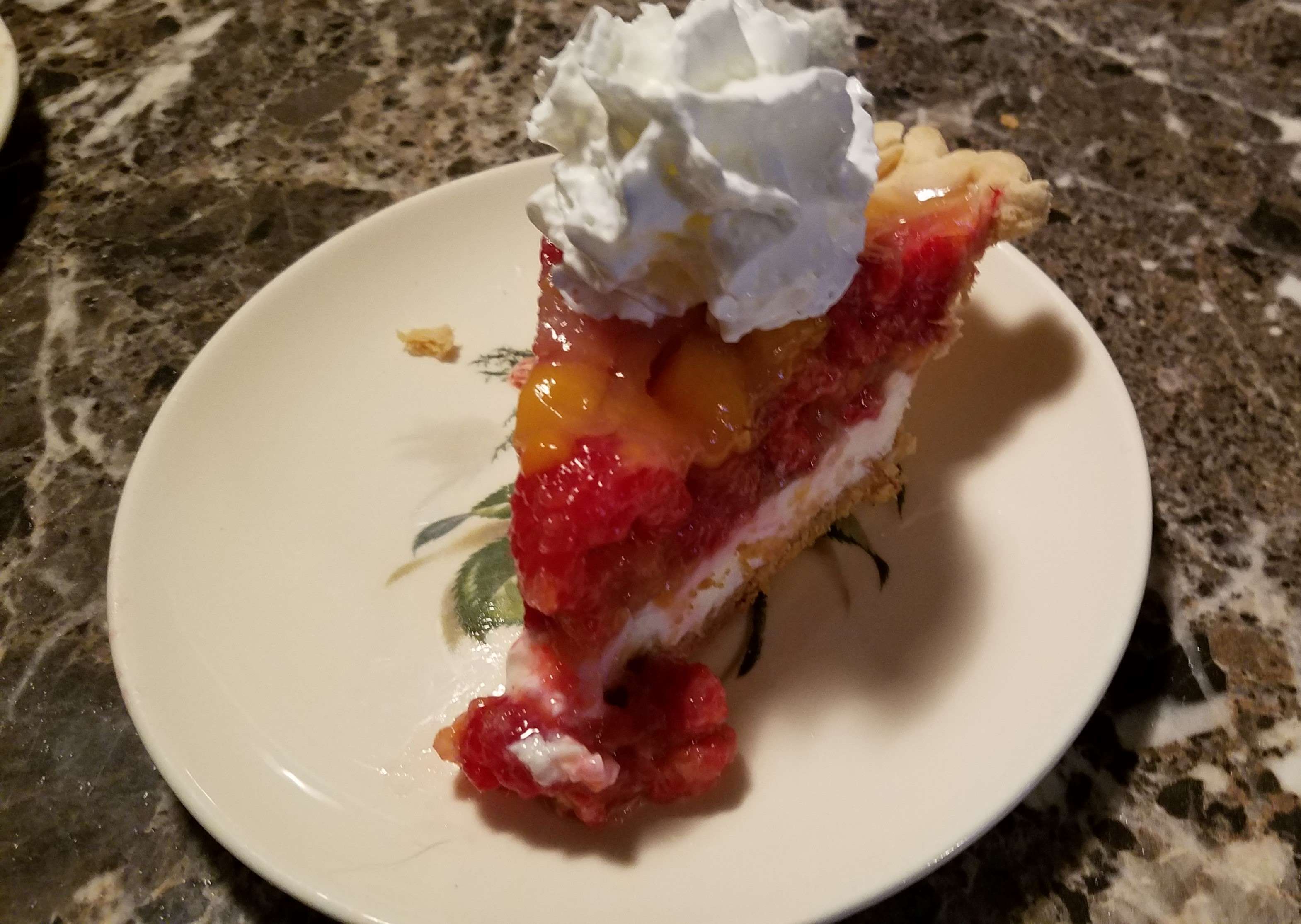 Peach-Glazed Raspberry and Cream Cheese Pie