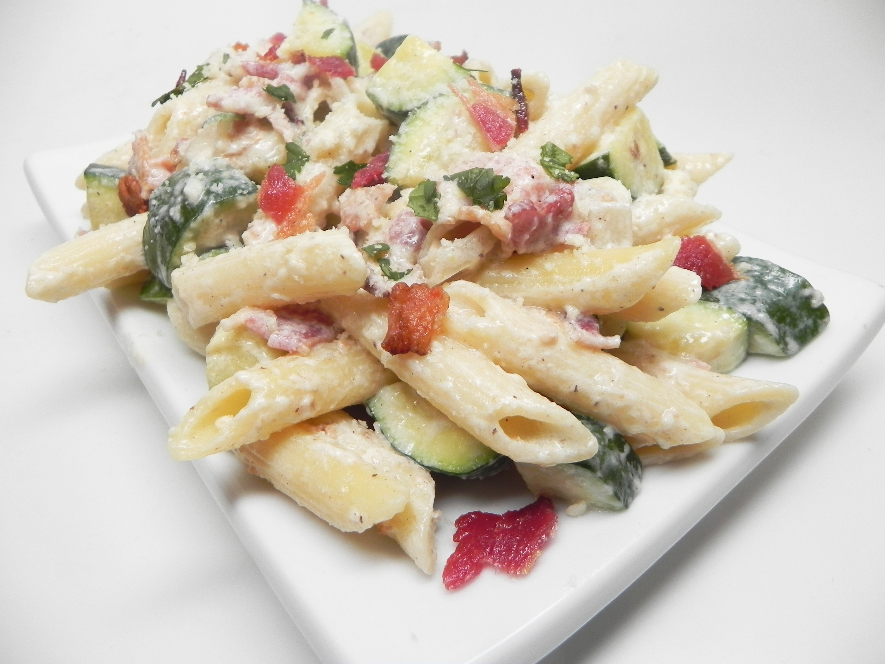 Penne with Bacon and Zucchini