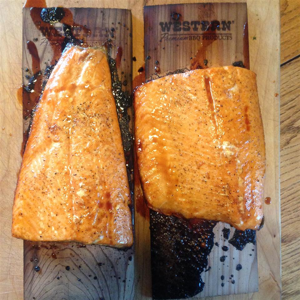 Pepper-Honey Cedar Plank Salmon