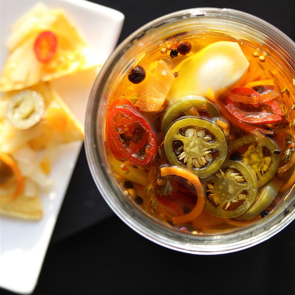 Pickled Garlic and Jalapeno Peppers