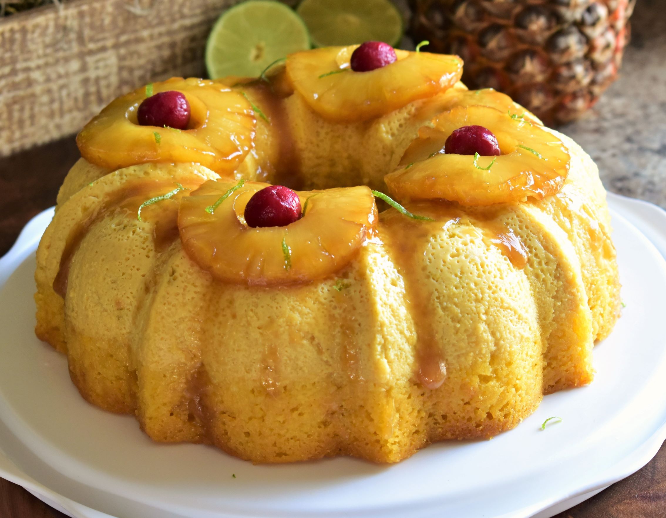 Pineapple-Lime Impossible Cake