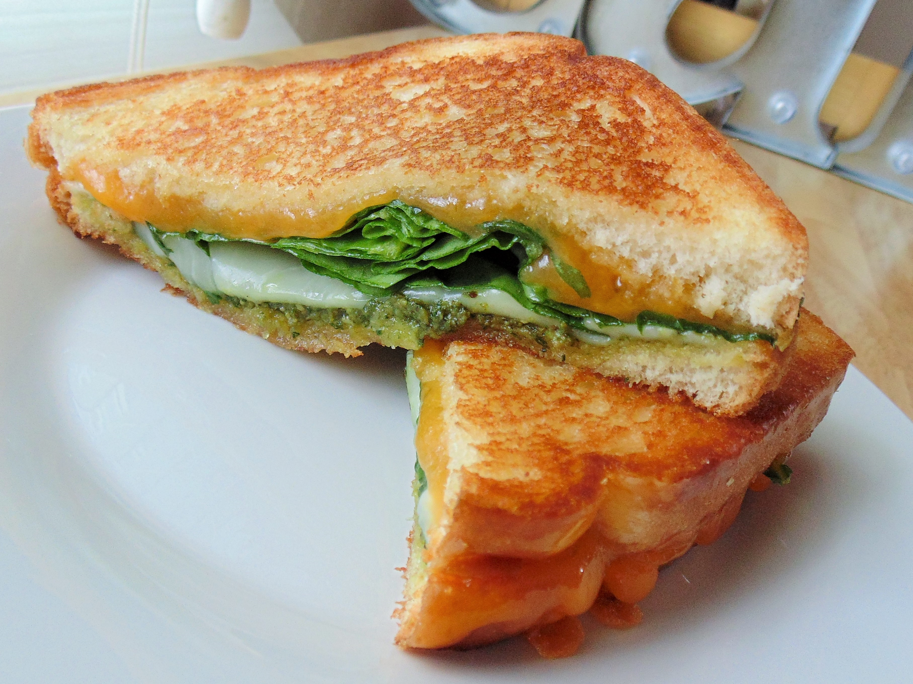 Pleasing Gourmet Grilled Pesto Cheese Sandwiches