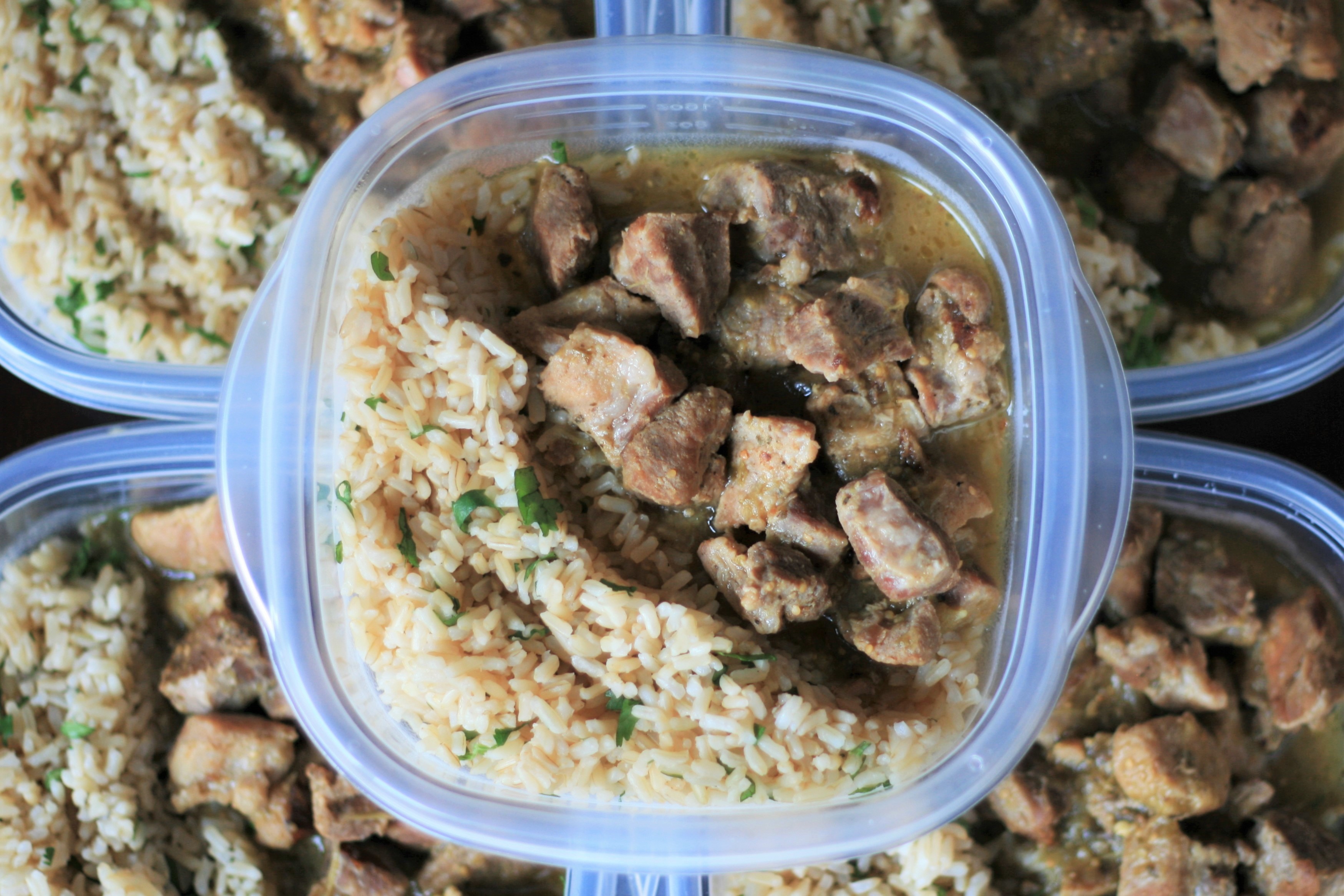 Pressure-Cooked Salsa Verde Pork and Rice