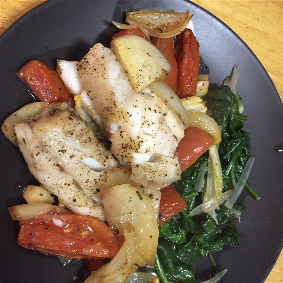Prime Hake Steaks with Chunky Roasted Vegetables