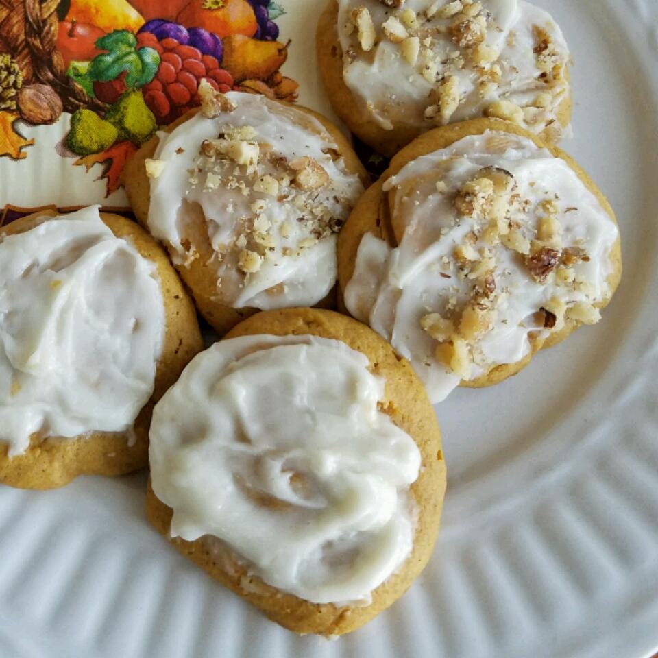 Pumpkin Cookies with Cream Cheese Frosting (The World