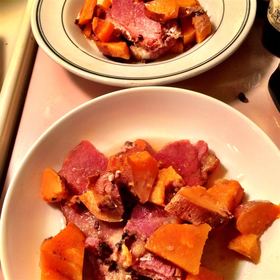 Quick and Easy Ham with Sweet Potatoes