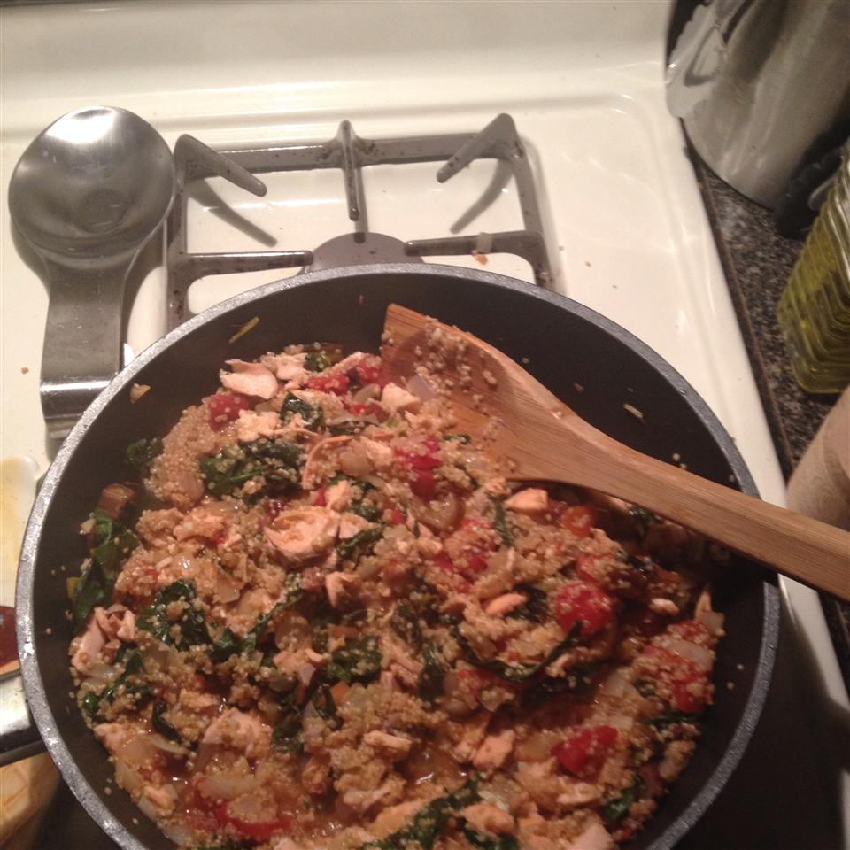 Quinoa with Salmon and Swiss Chard