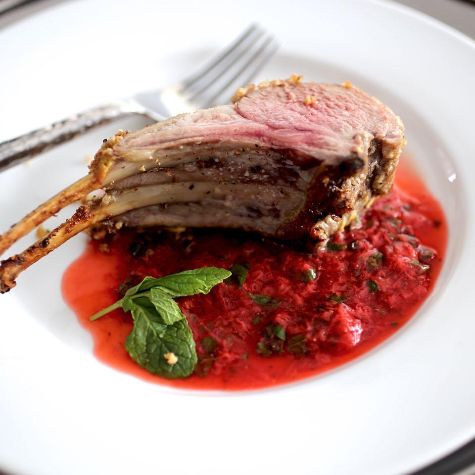Rack of Lamb with Strawberry Mint Sauce