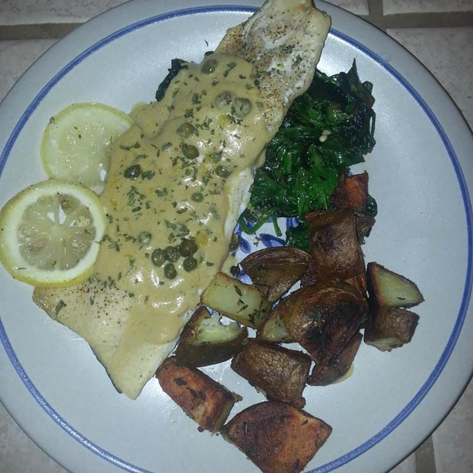 Rainbow Trout with Buttery Lemon-Caper Cream Sauce