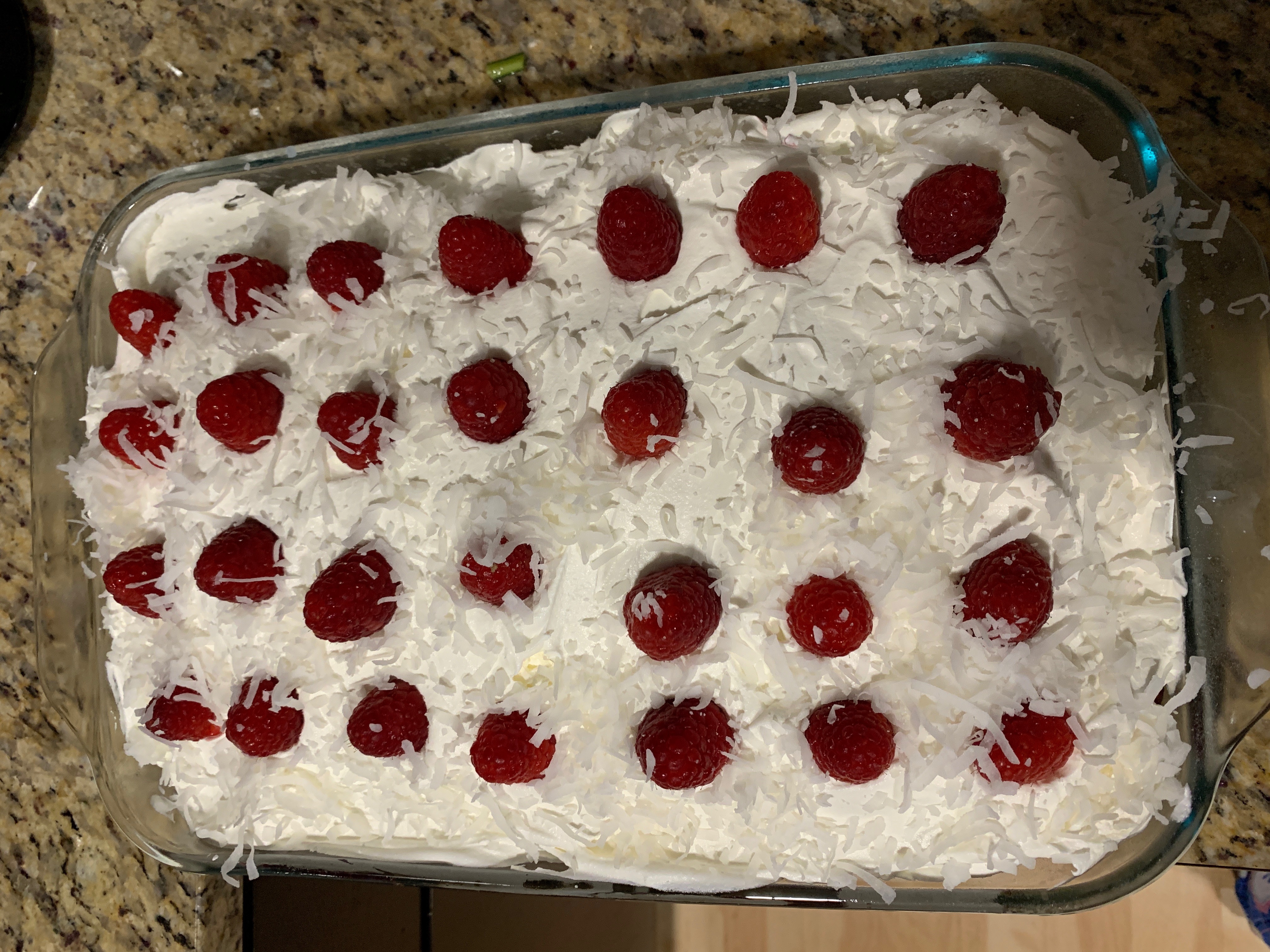 Raspberry Coconut Poke Cake