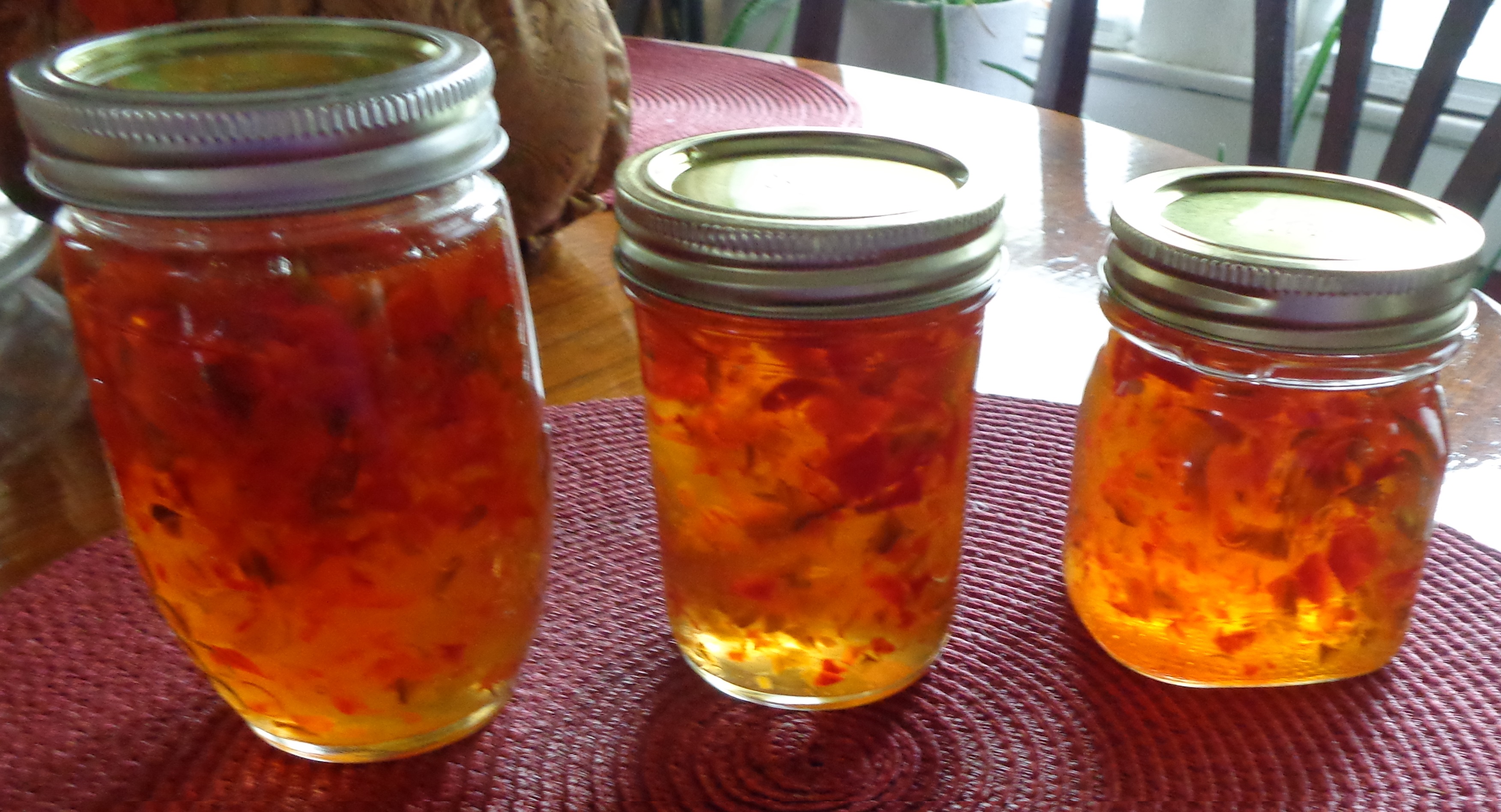 Red and Green Christmas Jalapeno Jelly