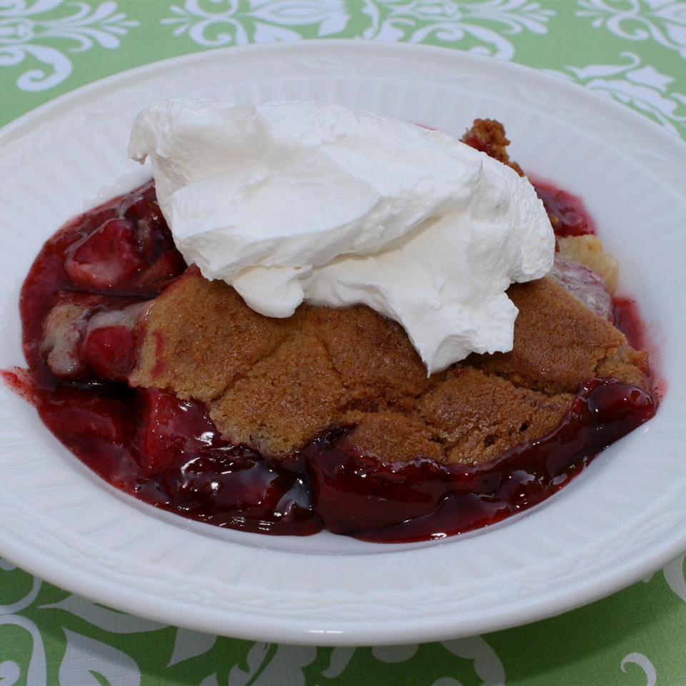 Rhubarb and Strawberry Cobbler