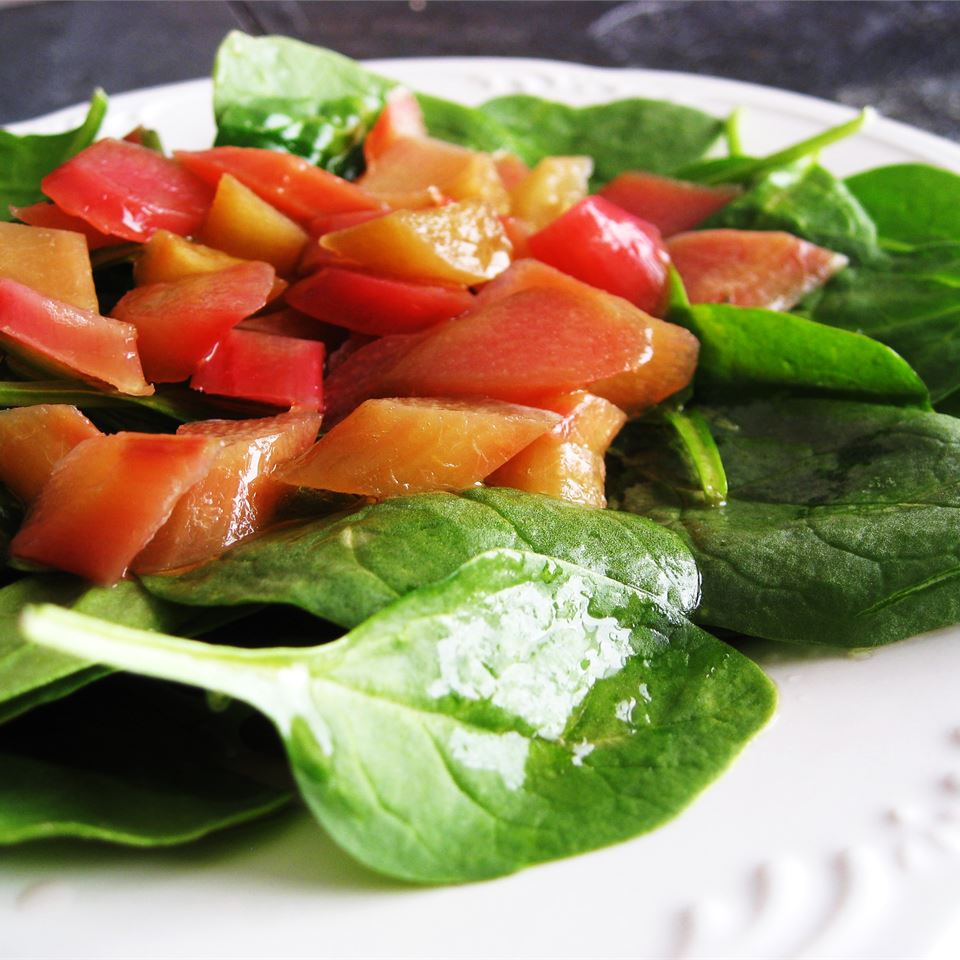 Rhubarb Spinach Salad