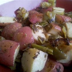 Roasted Baby Potatoes with Vegetables, Lemon, and Herbs