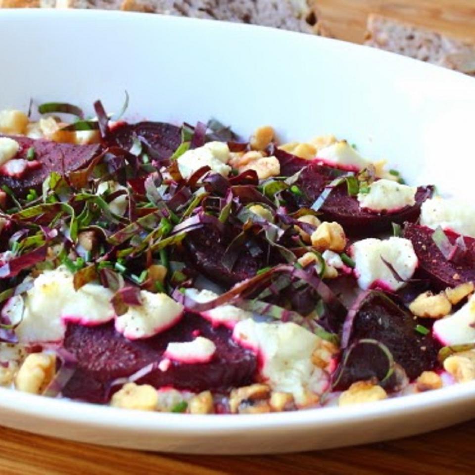 Roasted Beets with Goat Cheese and Walnuts